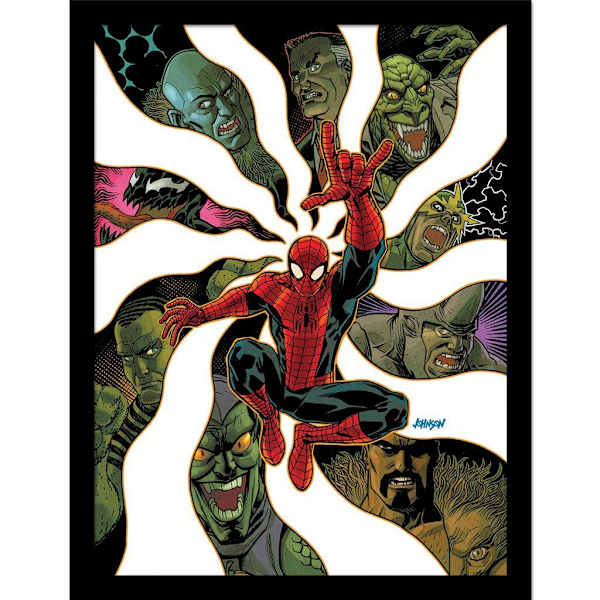 Spider-Man Volym 5 Inramad Affisch 40cm x 30cm Flerfärgad Multicoloured 40cm x 30cm