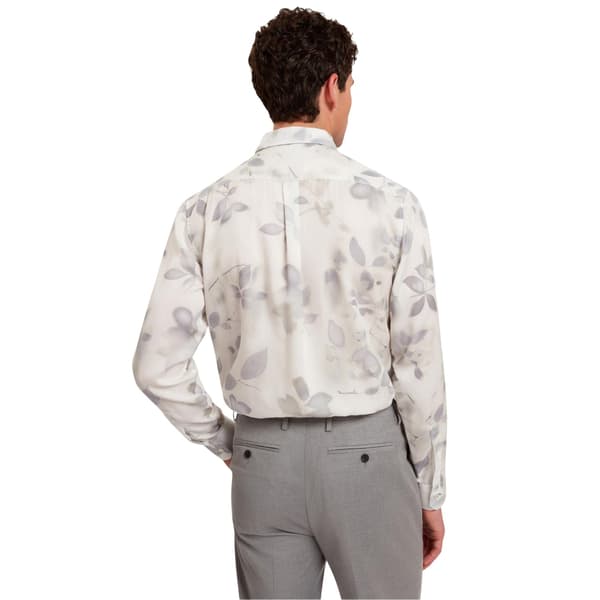Ted Baker Herrskjorta med bladmönster, normal passform, L Vit White L