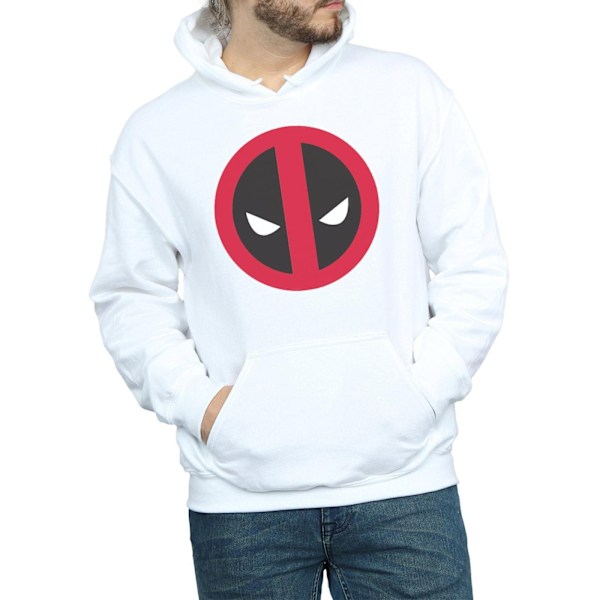 Marvel Deadpool Stor Ren Logotyp Hoodie 3XL Vit White 3XL