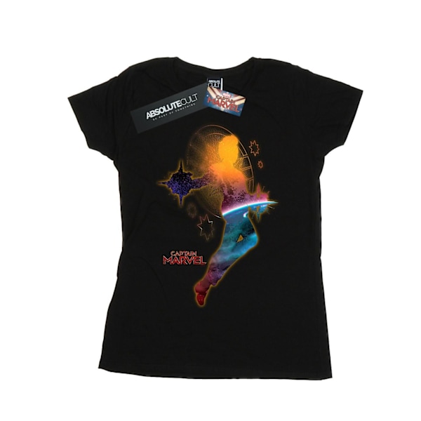 Marvel Womens/Ladies Captain Marvel Nebula Flight Bomull T-Shir Black L