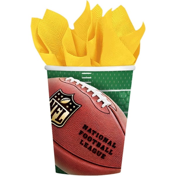 Amscan NFL Drive Paper Party Cup (paket med 8) One Size Brun/Gre Brown/Green One Size