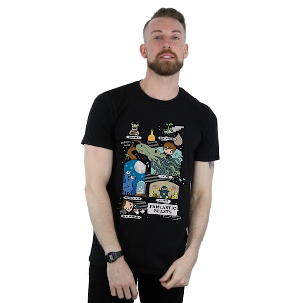 Fantastiska vidunder Mäns Chibi Newt T-shirt M Svart Black M