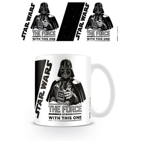 Star Wars The Force Is Strong Mug En Storlek Vit/Svart White/Black One Size