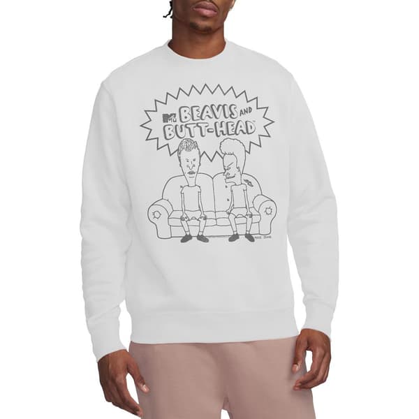 Beavis & Butthead Unisex Vuxen Couch Logo Sweatshirt M Vit White M