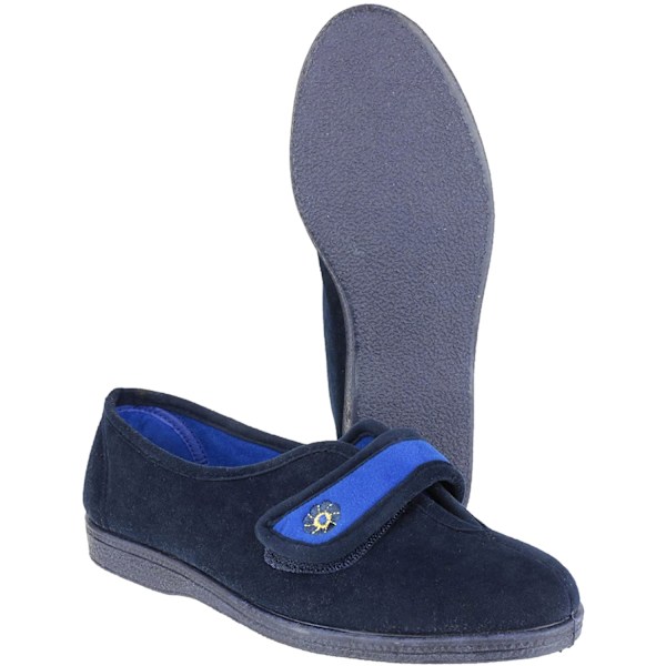 Mirak Andrea Touch Fastening Slipper / Damtofflor / Dam Navy 3 UK