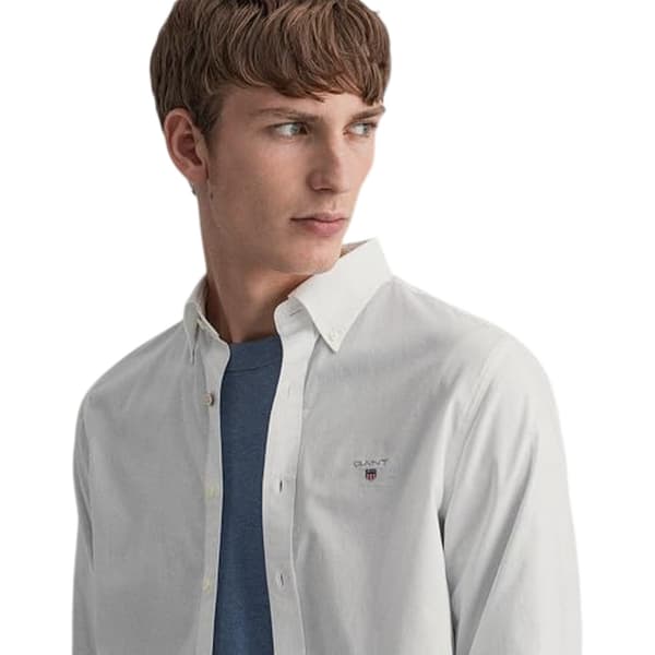 Gant Herr Pikétröja Regular Långärmad Skjorta L Vit White L
