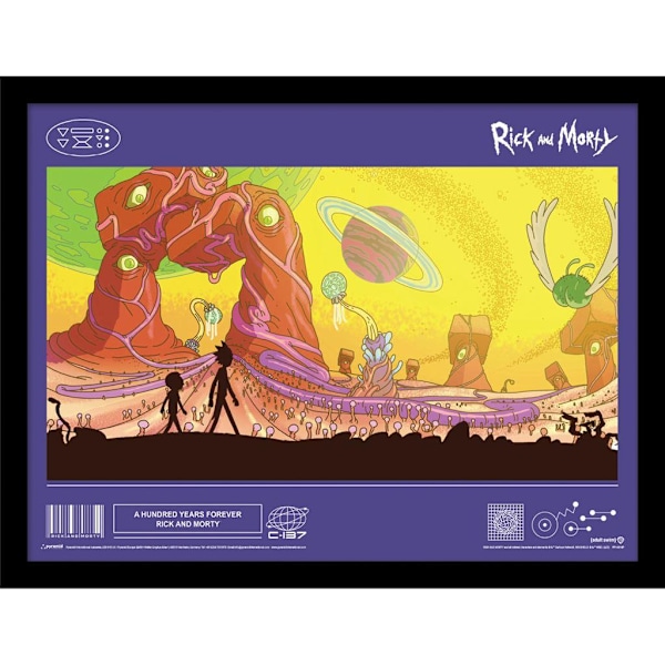 Rick And Morty Classrickcal 100yrs Inramad Poster 40cm x 30cm Mu Multicoloured 40cm x 30cm