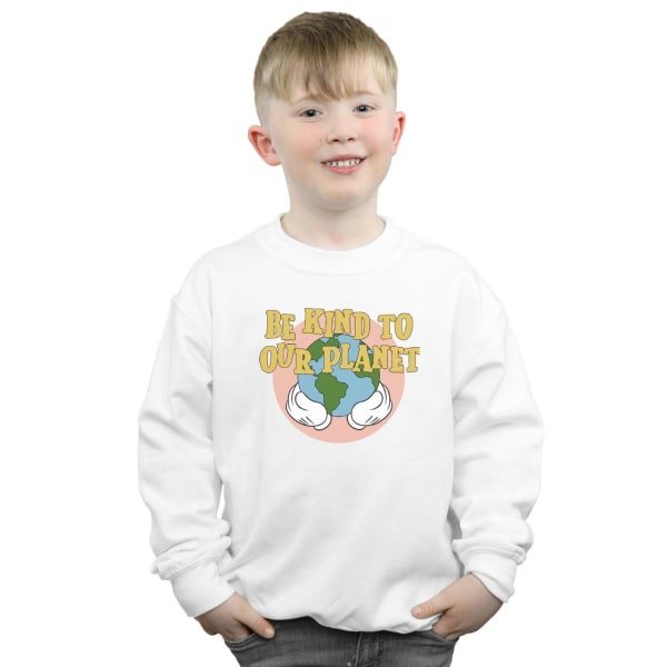Disney Boys Musse Pigg Var snäll mot vår planet Sweatshirt 12-13 White 12-13 Years