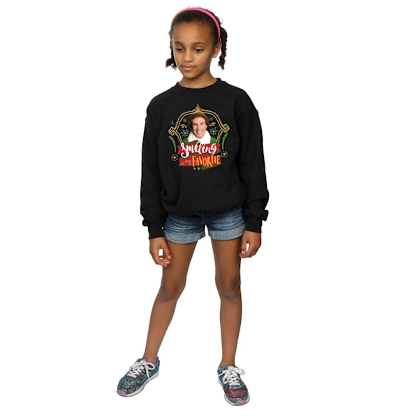 Elf Girls Buddy Smiling Sweatshirt 12-13 år Svart Black 12-13 Years