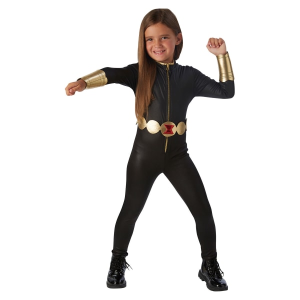 Avengers Assemble Girls Black Widow Costume 5-6 Years Black/Gol Black/Gold 5-6 Years