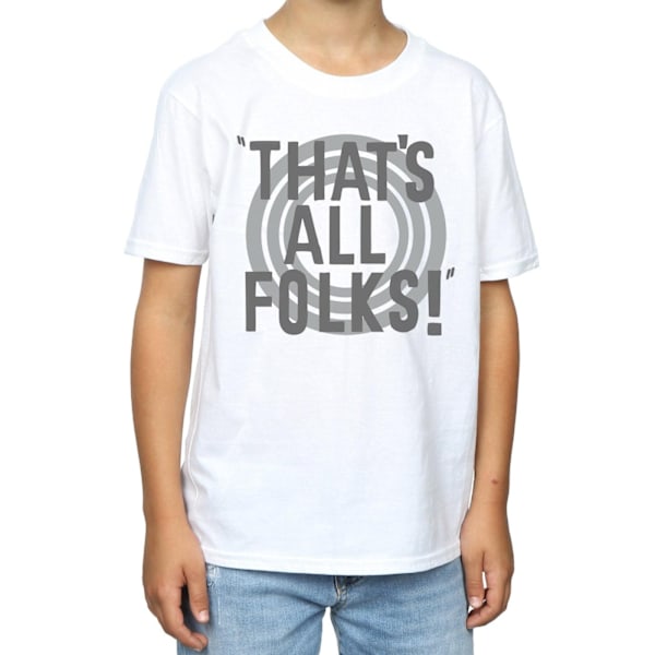 Looney Tunes Boys That´s All Folks Text T-Shirt 5-6 År Vit White 5-6 Years