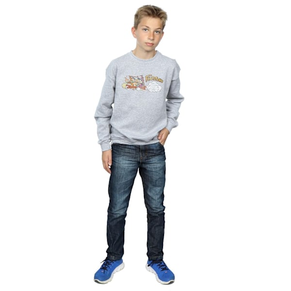 The Flintstones Boys Family Car Distressed Sweatshirt 7-8 år Sports Grey 7-8 Years