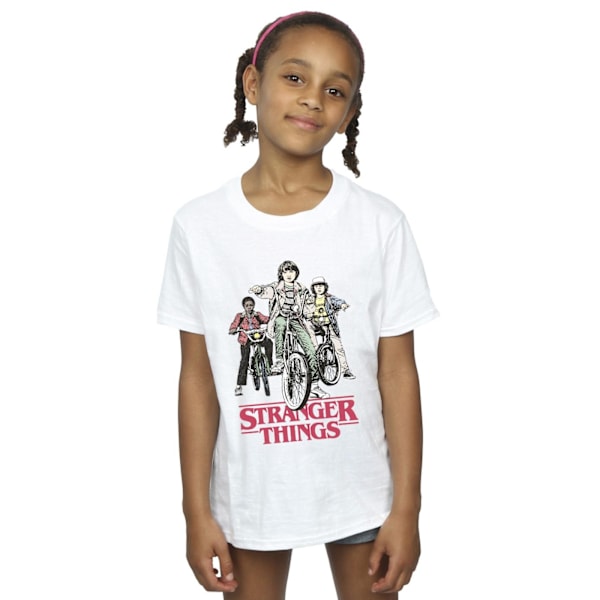 Netflix Girls Stranger Things Retro Bikers Bomull T-shirt 7-8 år White 7-8 Years