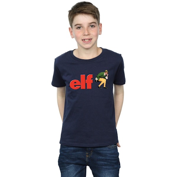 Elf Boys Crouching Logo T-Shirt 12-13 år Marinblå Navy Blue 12-13 Years