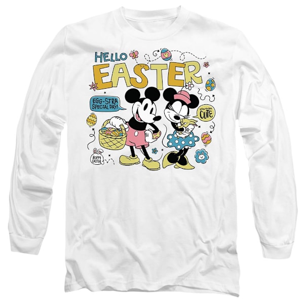 Mickey Mouse Unisex Vuxen Hello Easter! Minnie Mouse Påsk T-shirt White M