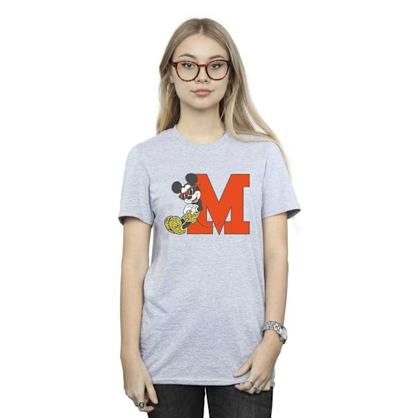 Disney Dam/Damer Mickey Mouse Leopard Byxor Bomull Pojkvän Sports Grey XXL