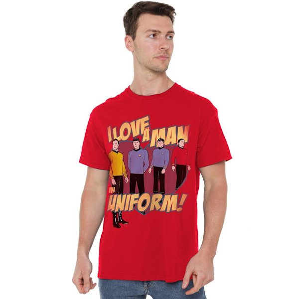 Star Trek Herr T-shirt Man in Uniform 4XL Röd Red 4XL