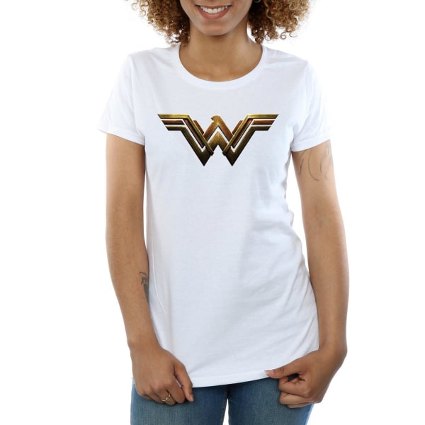 Wonder Woman Dam/Kvinnor Logotyp Bomull T-shirt XXL Vit White XXL