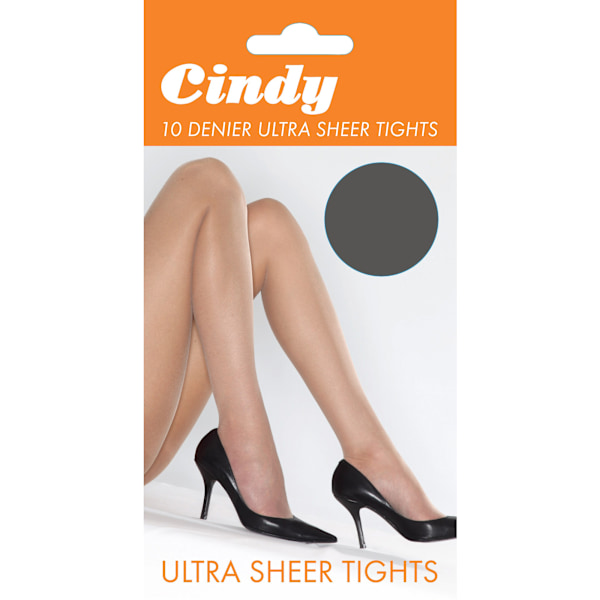 Cindy Dam/Kvinnor 10 Denier Ultra Sheer Strumpbyxor (1 Par) Medium Storm Grey Medium (5ft-5ft8”)