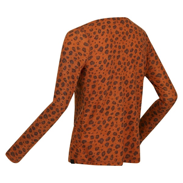 Regatta Dam/Kvinnor Frayda Leopardmönstrad Topp med Krage 12 UK Copper Almond 12 UK