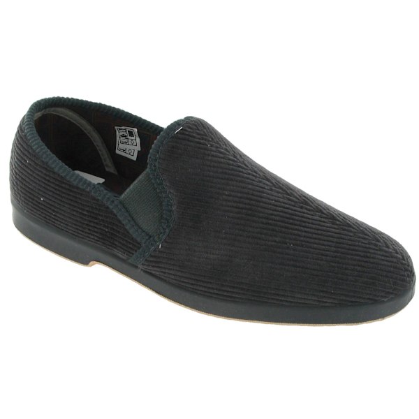 GBS Exeter Herr Tvilling Gusset Toffel / Herrtofflor 10 UK Grå Grey 10 UK