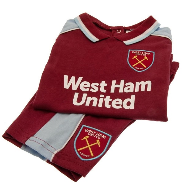 West Ham United FC Baby Crest Shorts & Top Set 9-12 månader Klar Claret Red/Sky Blue 9-12 Months