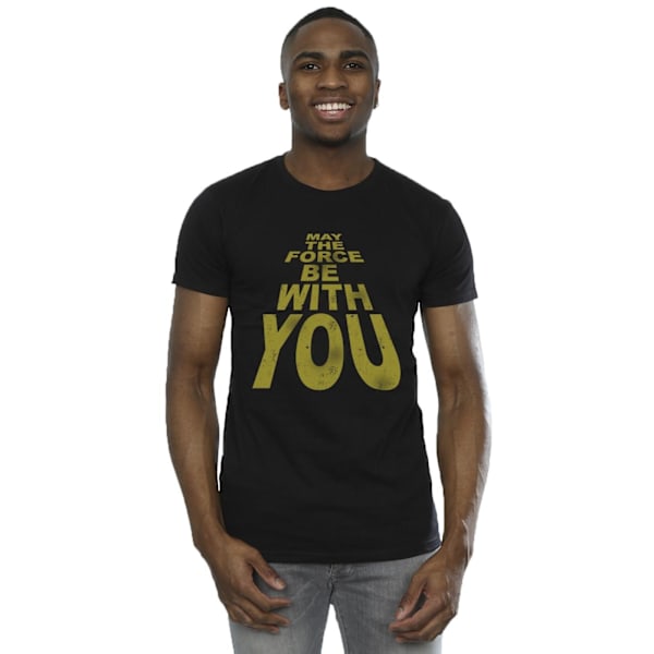 Star Wars T-shirt för män May The Force Be With You 5XL Svart Black 5XL