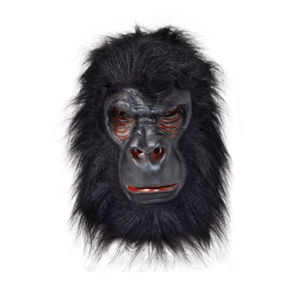 Bristol Novelty Unisex Vuxna Latex Gorilla Mask Med Hår En Black One Size
