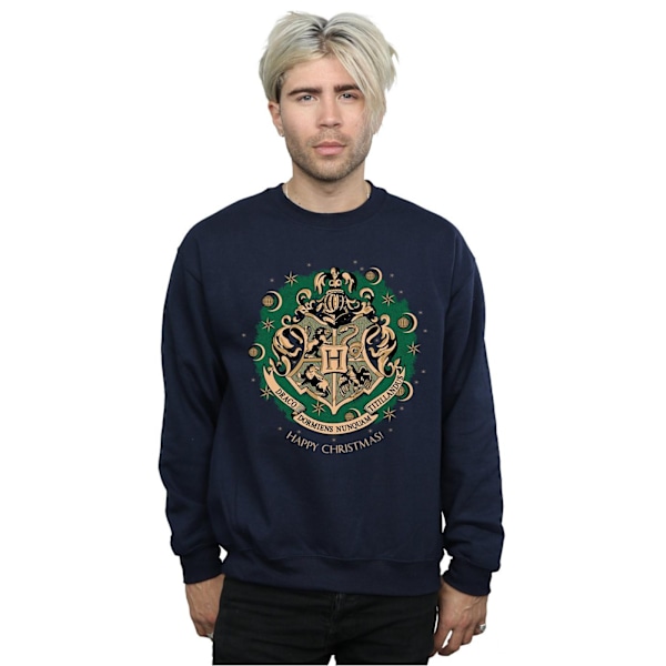 Harry Potter Julkrans Sweatshirt för Herr XXL Marinblå Navy Blue XXL