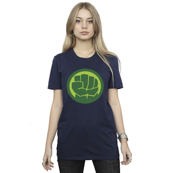 Marvel Womens/Ladies Hulk Chest Logo Bomull Boyfriend T-Shirt 3 Navy Blue 3XL