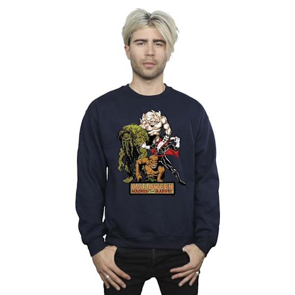 Marvel Halloween Monsters Sweatshirt för män, L, marinblå Navy Blue L