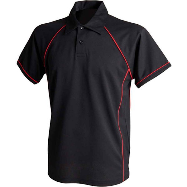 Finden & Hales Barn/Barn Performance Kontrast Piping Polo Black/Red 13-14 Years
