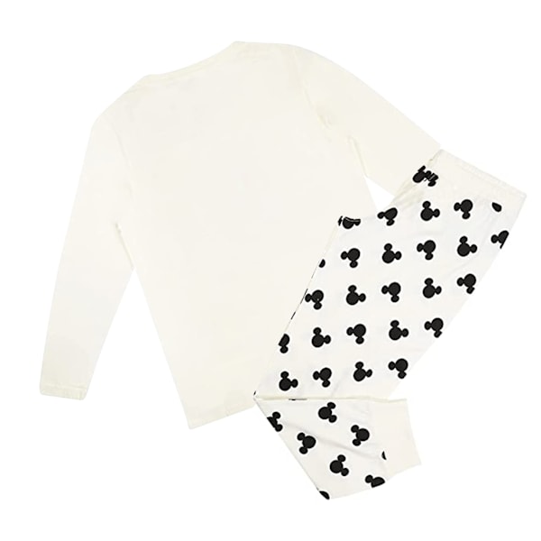 Disney Womens/Ladies Relax Mickey Mouse Långärmad Lång Pyjamas Cream/Black/Red M
