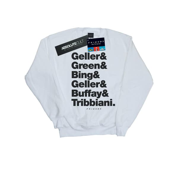 Friends Dam/Damer Efternamn Text Sweatshirt M Vit White M