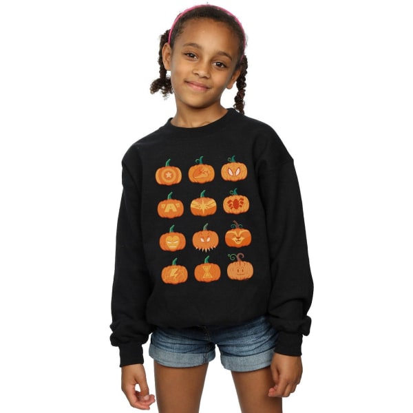 Marvel Girls Avengers Halloween Pumpkin Sweatshirt 5-6 år Bl Black 5-6 Years