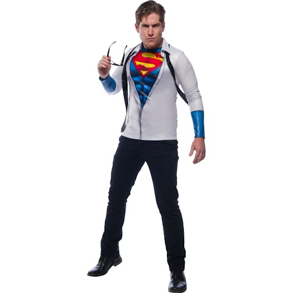 Superman Herr Realistisk Kostym Topp XL Blå/Grå Blue/Grey XL