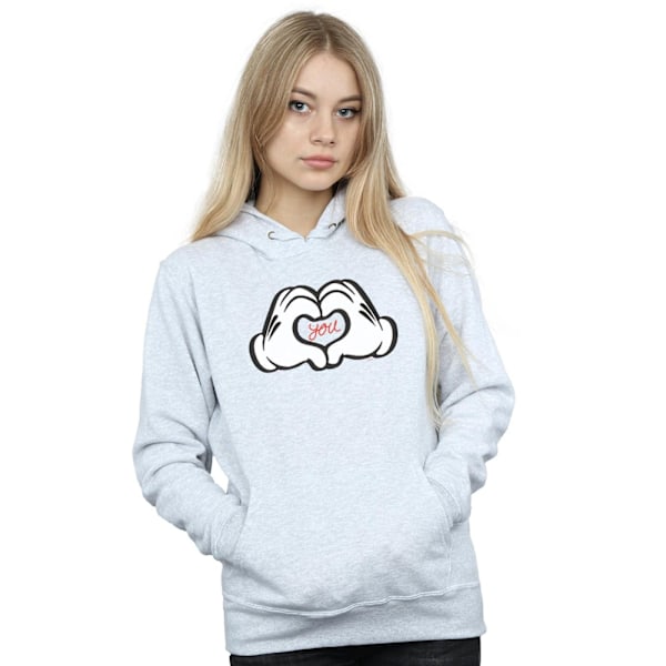 Disney Dam/Kvinnor Mickey Mouse Loves You Hoodie S Sports Grå Sports Grey S