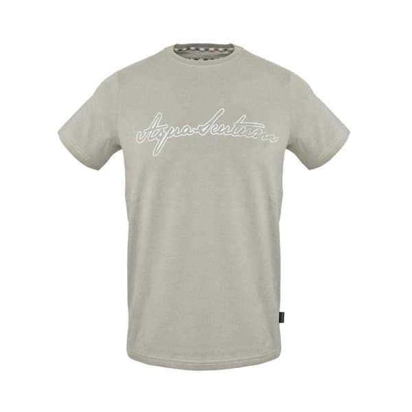 Aquascutum Herr T-shirt i Jerseybomull med Logotyp M Grå Grey M