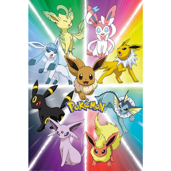 Pokemon Eevee Evolution affisch One Size Flerfärgad Multicoloured One Size