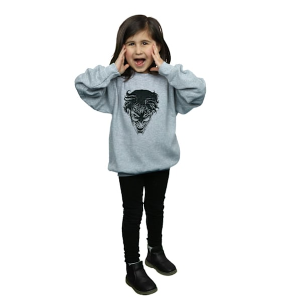 DC Comics Girls The Joker Spot Face Sweatshirt 7-8 år Sport Sports Grey 7-8 Years