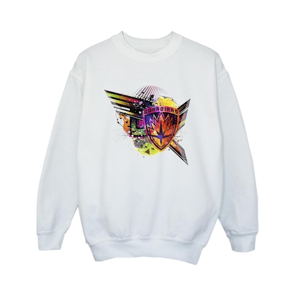Marvel Boys Guardians Of The Galaxy Abstract Shield Chest Sweat White 7-8 Years