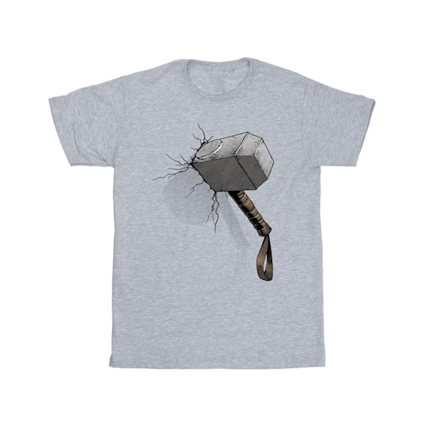 Marvel Universe Girls Thor Hammer Crack Bomull T-shirt 12-13 år Sports Grey 12-13 Years