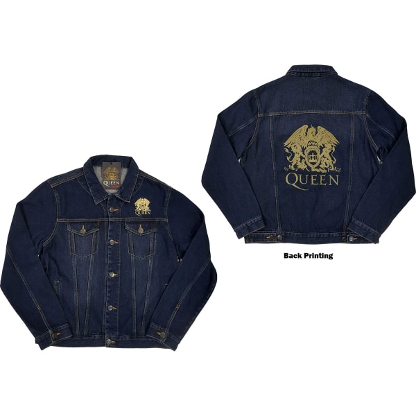 Queen Unisex Adult Classic Crest Denim Jacket M Denim Blue Denim Blue M