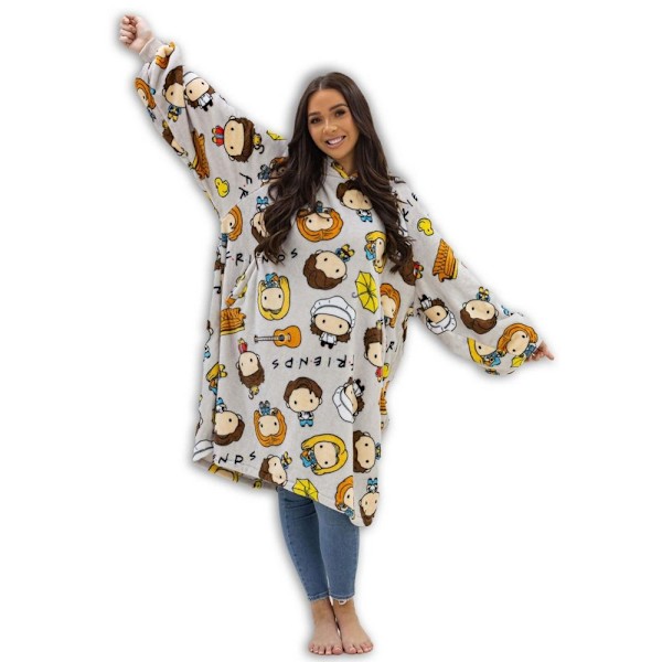 Friends Unisex Vuxen Grupp Hoodiefilt En Storlek Grå/Multifärgad Grey/Multicoloured One Size