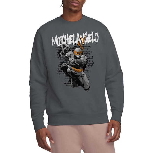 Teenage Mutant Ninja Turtles Unisex Vuxen Michelangelo Sweatshirt Charcoal M