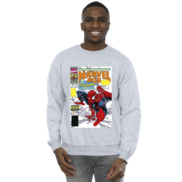 Marvel Mens Spider-Man Marvel Age Comic Cover Sweatshirt XXL Sp Sports Grey XXL