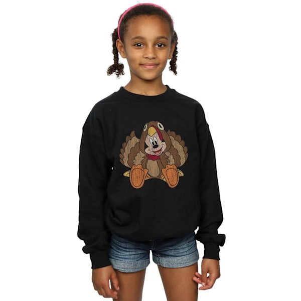 Disney Girls Mickey Mouse Thanksgiving Turkey Costume Sweatshirt Black 9-11 Years