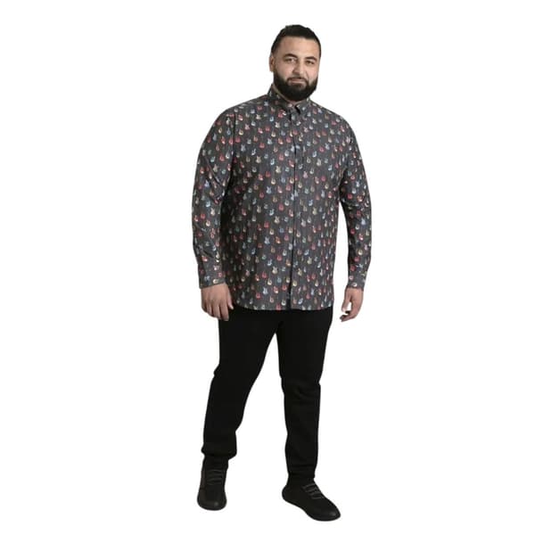 Duke Herr D555 Wakefield Gitarr Kingsize Skjorta 2XL Grå Grey 2XL