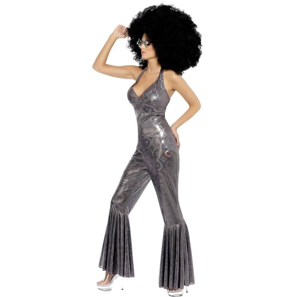 Smiffys Dam Disco Diva Kostym M Silver Silver M