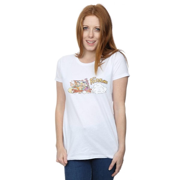 The Flintstones Dam/Dam Familjebil Distressed Bomull T-shirt White L